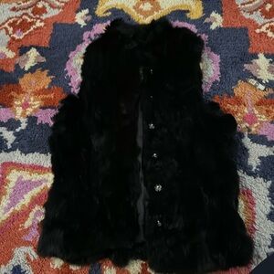 Soft fur button down vest